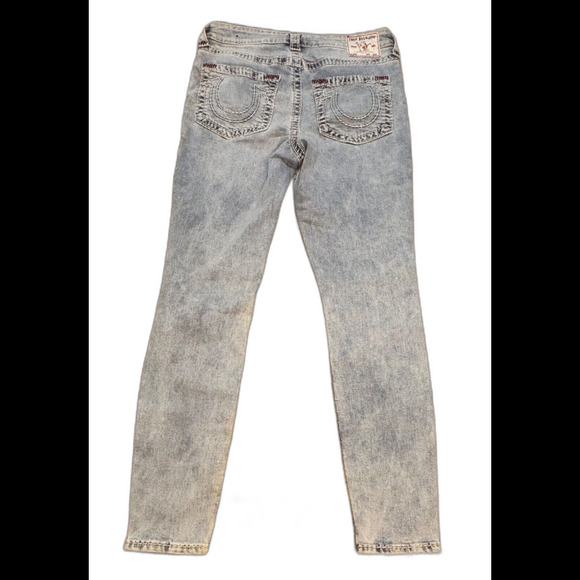 True Religion Women’s Jennie Curvy Mid-Rise Skinny Jeans Sz 30 Light Wash Vintag - Picture 1 of 5